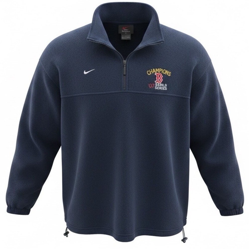 Outerwear Boston Red‎ Sox 2007 World Series Fleece Quarter Zip XL Navy